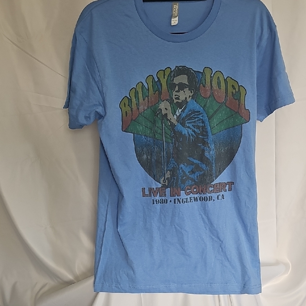 Vintage Blue Short Sleeve Tee with Graphic Design